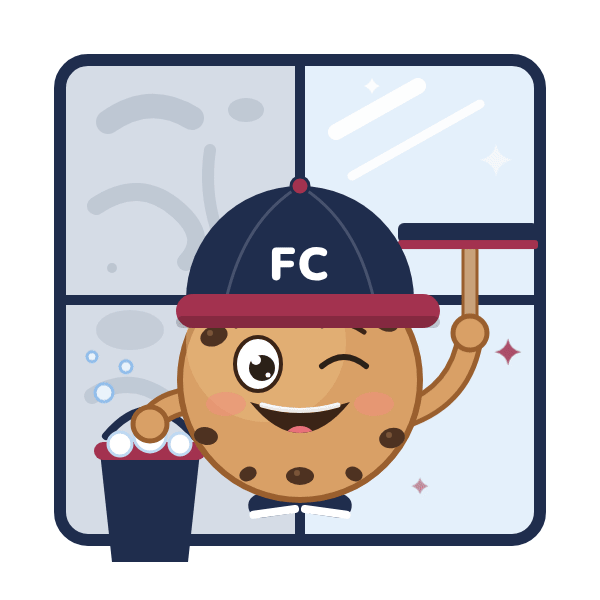 La mascotte Full Clear, un cookie laveur de vitres